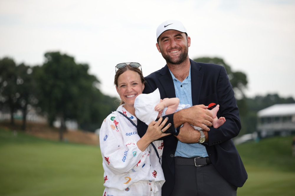 Scottie Scheffler, jeho manželka Meredith a syn Bennett (Foto: Getty Images)