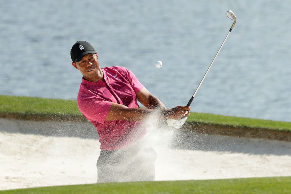 Tiger Woods během 1. kola Wells Fargo Championship 2018.