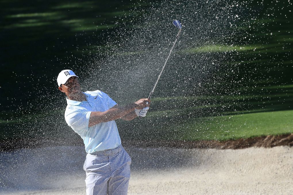 Tiger Woods během 2. kola Wells Fargo Championship 2018.