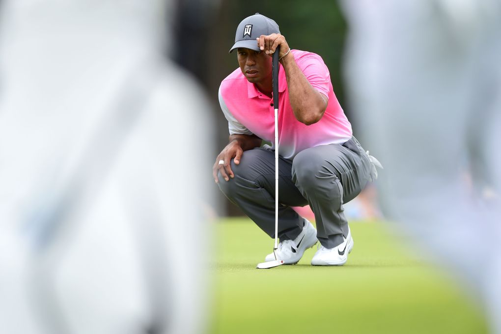 Tiger Woods během 3. kola Wells Fargo Championship 2018.